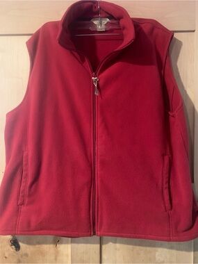 Women’s  Vintage Woolrich Red Fleece Zip-Up Vest